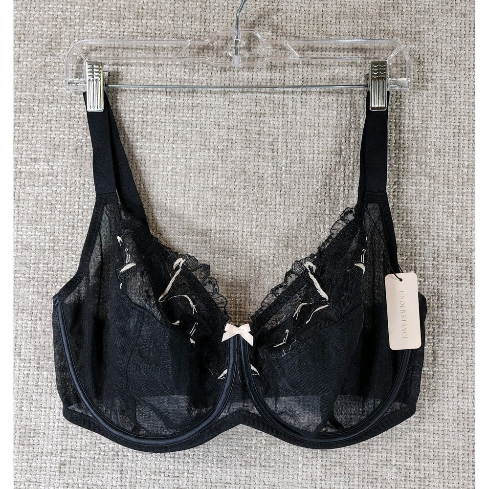 Understance Penny FlexWire Unpadded‎ Balconette Lift Bra Womens 38I Black NWT